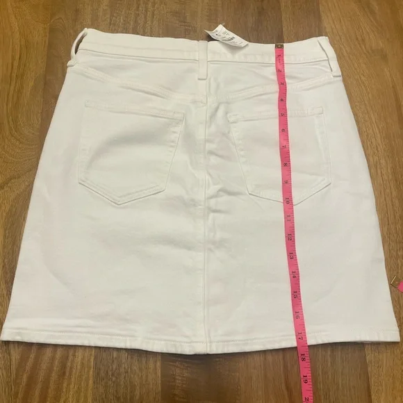 J. Crew Factory White Button-Front Denim Mini Skirt NWT - Picture 3 of 6